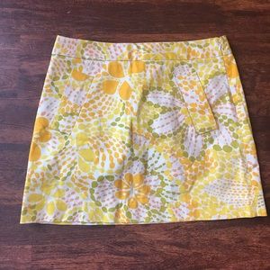 J Crew Yellow White Green Floral pattern skirt 4